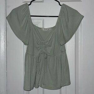 Altar'd State Light Green Ruched Blouse